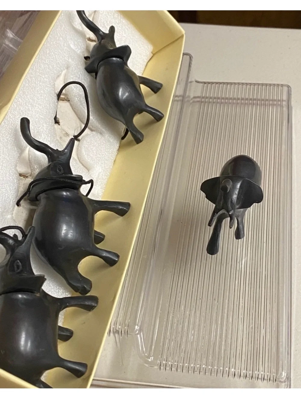 Pottery Barn Black Elephants Placecard Holders